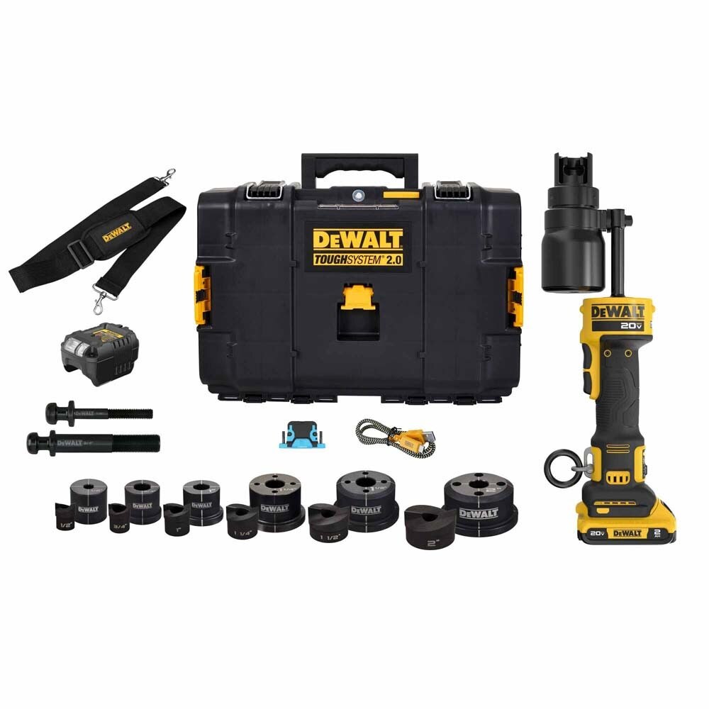 Sell your used Dewalt tools – Get cash for DeWalt DCE600D1K2 20V MAX Hydraulic Knockout Tool Kit w/ 1/2'' - 2'' Punch and Die Set at WeBuyTool.com