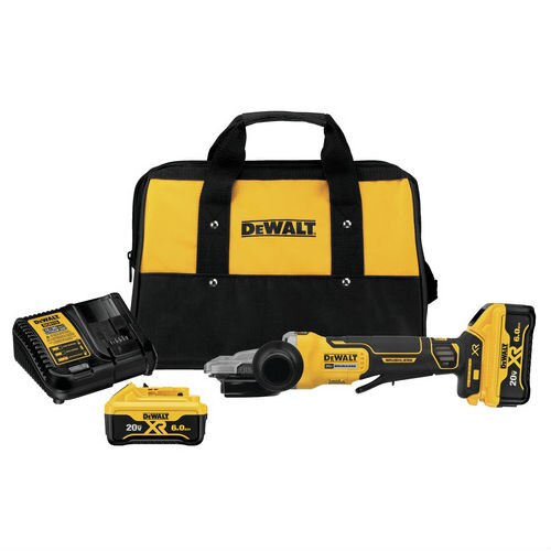 Sell your used Dewalt tools – Get cash for DeWalt DCG413FR2 5" 20V Max* XR Flathead Paddle Switch Small Angle Grinder Kit w/Kickback Brake at WeBuyTool.com