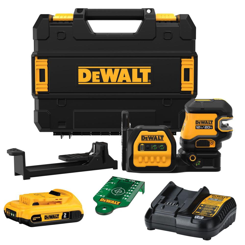 Sell your used Dewalt tools – Get cash for DeWalt DCLE34220G 20V Cross line 2 Spot Combo Laser Kit w/ Battery at WeBuyTool.com