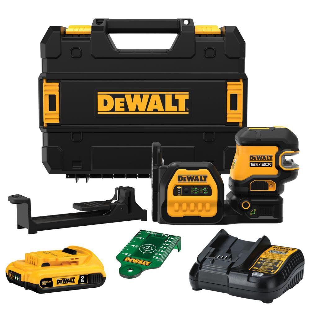 Sell your used Dewalt tools – Get cash for DeWalt DCLE34520G 20V Cross line 5 Spot Combo Laser Kit w/ Battery at WeBuyTool.com