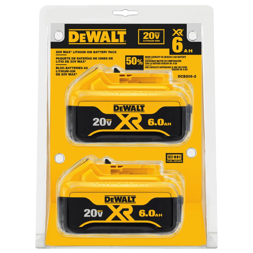 Sell your used Dewalt tools – Get cash for DeWalt DCB206-2 20V MAX Li-Ion XR 6.0 AH Battery 2 Pack at WeBuyTool.com