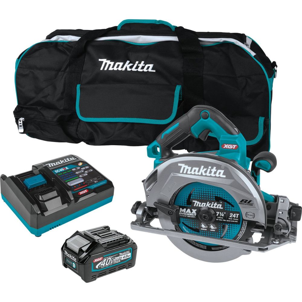 Sell your used Makita tools – Get cash for Makita GSH02M1 40V max XGT Brushless Cordless 7-1/4" Circular Saw Kit, guide rail compatible base, AWS Capable, bag, with one battery (4.0Ah) at WeBuyTool.com