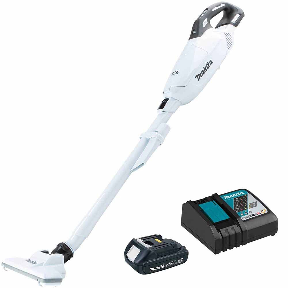 Sell your used Makita tools – Get cash for Makita XLC10R1W 18V LXT Lithium-ion Compact Brushless Cordless 4 -Speed Vacuum Kit, w/ Push Button and Dust Bag (2.0Ah) at WeBuyTool.com