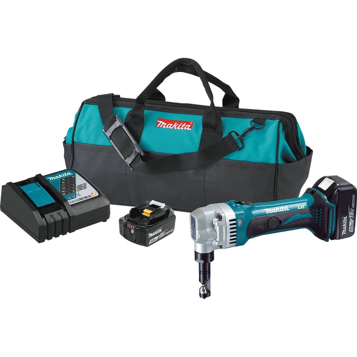 Sell your used Makita tools – Get cash for Makita XNJ01T 18V LXT Li-Ion Cordless 16 Gauge Nibbler Kit, 5.0 Ah at WeBuyTool.com