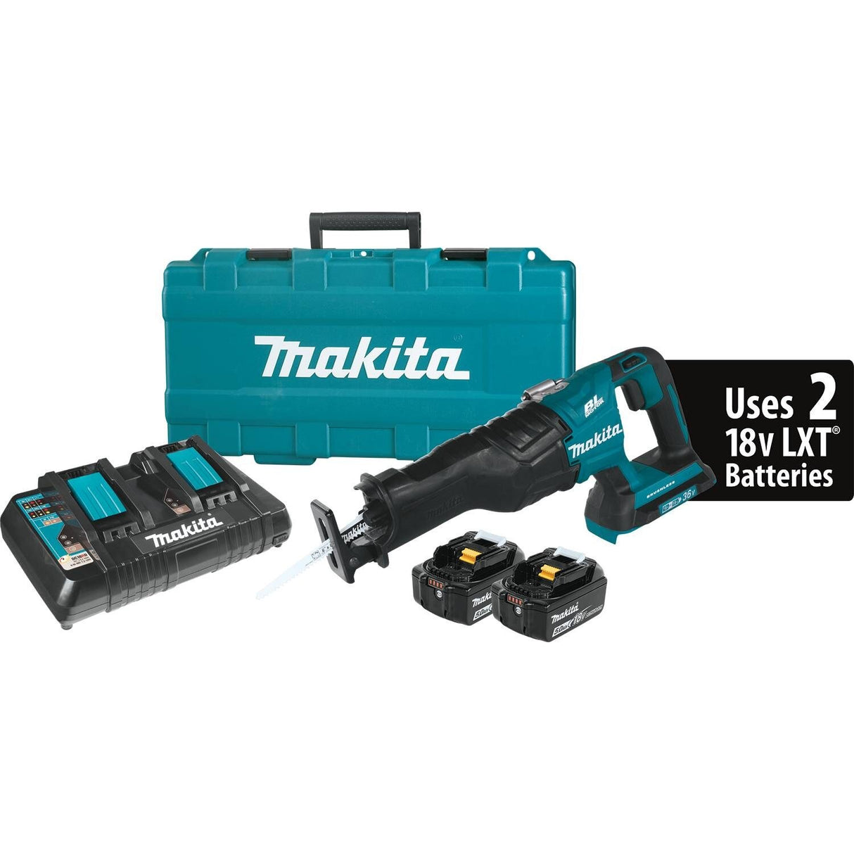 Sell your used Makita tools – Get cash for Makita XRJ06PT 18V X2 LXT (36V) Brushless Cordless Recipro Saw Kit at WeBuyTool.com