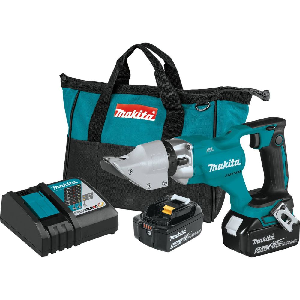 Sell your used Makita tools – Get cash for Makita XSJ03T 18V LXT Lithium-Ion Brushless Cordless 14 Gauge Straight Shear Kit, bag (5.0Ah) at WeBuyTool.com