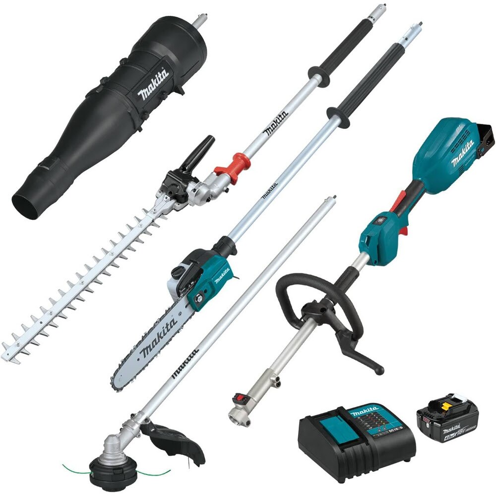 Sell your used Makita tools – Get cash for Makita XUX02SM1X6 18V LXT Brushless Couple Shaft Power Head Kit w/ String Trimmer, Pole Saw, Art. Hedge Trimmer & Blower Attachments (4.0Ah) at WeBuyTool.com