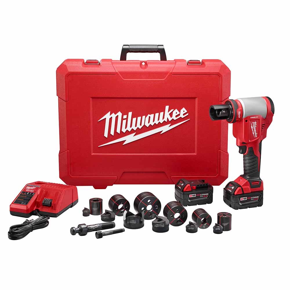 Sell your used Milwaukee tools – Get cash for Milwaukee 2676-22 FORCELOGIC M18 10-Ton Knockout Tool 1/2" to 2" Kit at WeBuyTool.com