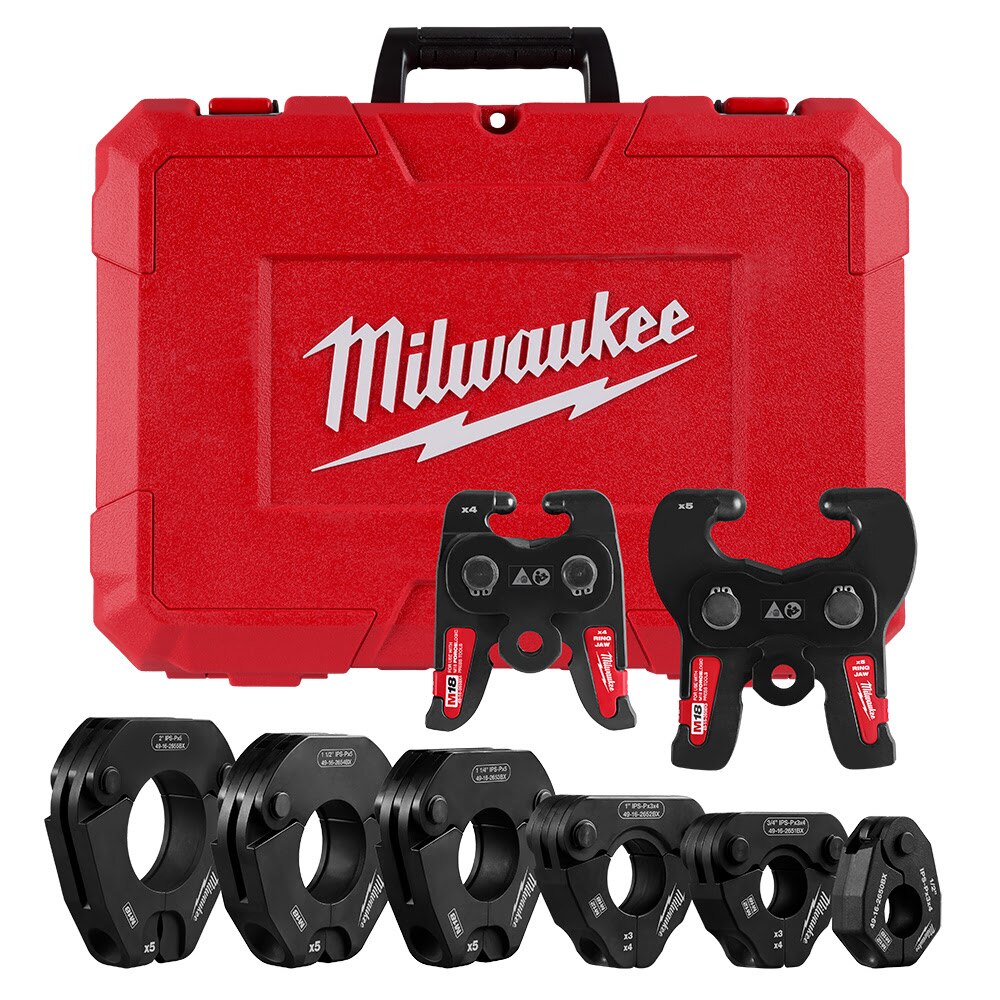 Sell your used Milwaukee tools – Get cash for Milwaukee 49-16-2697X 1/2" - 2" IPS-P Pivoting Press Ring Kit for M18 FORCE LOGIC Press Tools at WeBuyTool.com