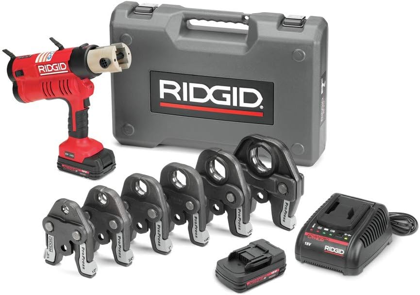 Sell your used Ridgid tools – Get cash for Ridgid RP340 RP 340 Press Tool Kit - PureFlow, MegaPress, Standard Series Jaws and Rings Compatible (Cordless) at WeBuyTool.com