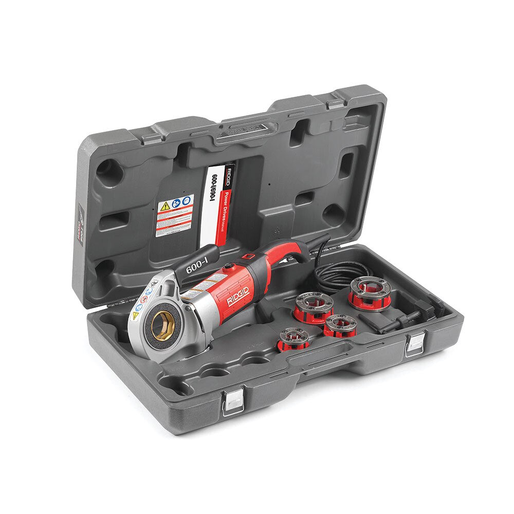 Sell your used Ridgid tools – Get cash for RIDGID 44918 Model 600-I Hand-Held Power Drive Kit, Pipe Threading Machine and 1/2-Inch to 1-1/4-Inch 11-R NPT Pipe Threading Die Heads with Carrying Case for Threading Pipe at WeBuyTool.com