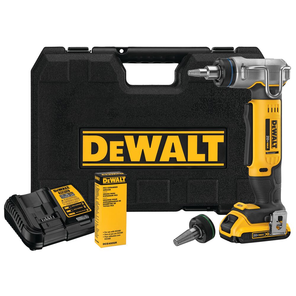 Sell your used Dewalt tools – Get cash for DeWalt DCE400D1 20V MAX Pex Expansion Tool Kit (1/2" &amp; 3/4") at WeBuyTool.com