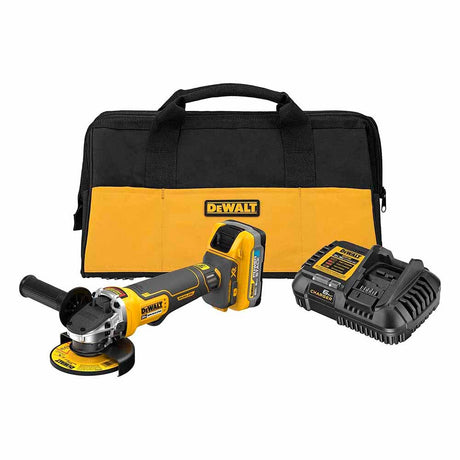 Sell your used Dewalt tools – Get cash for DeWalt DCG413H1 20V Max XR Brushless Cordless 4-1/2 In. Paddle Switch Small Angle Grinder Kit With Dewalt Powerstack 5.0 Ah Battery at WeBuyTool.com
