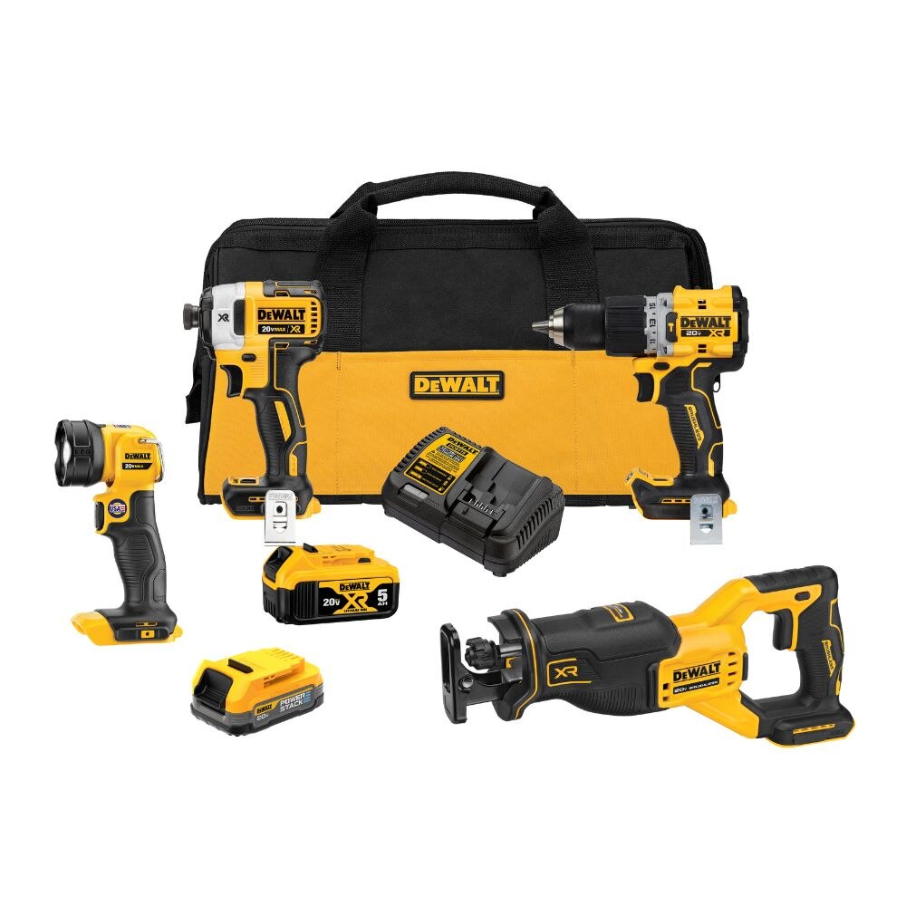 Sell your used Dewalt tools – Get cash for DEWALT DCK449E1P1 20V MAX* XR® Brushless 4-Tool Combo Kit with DEWALT POWERSTACK™ Compact Battery and 5.0Ah Battery at WeBuyTool.com