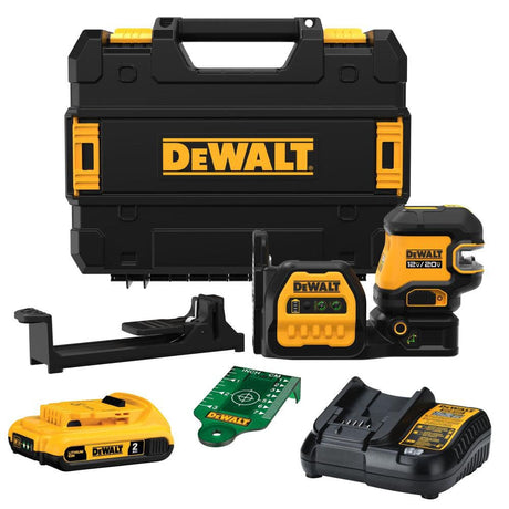 Sell your used Dewalt tools – Get cash for DeWalt DCLE34220G 20V Cross line 2 Spot Combo Laser Kit w/ Battery at WeBuyTool.com