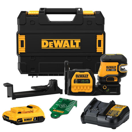 Sell your used Dewalt tools – Get cash for DeWalt DCLE34520G 20V Cross line 5 Spot Combo Laser Kit w/ Battery at WeBuyTool.com