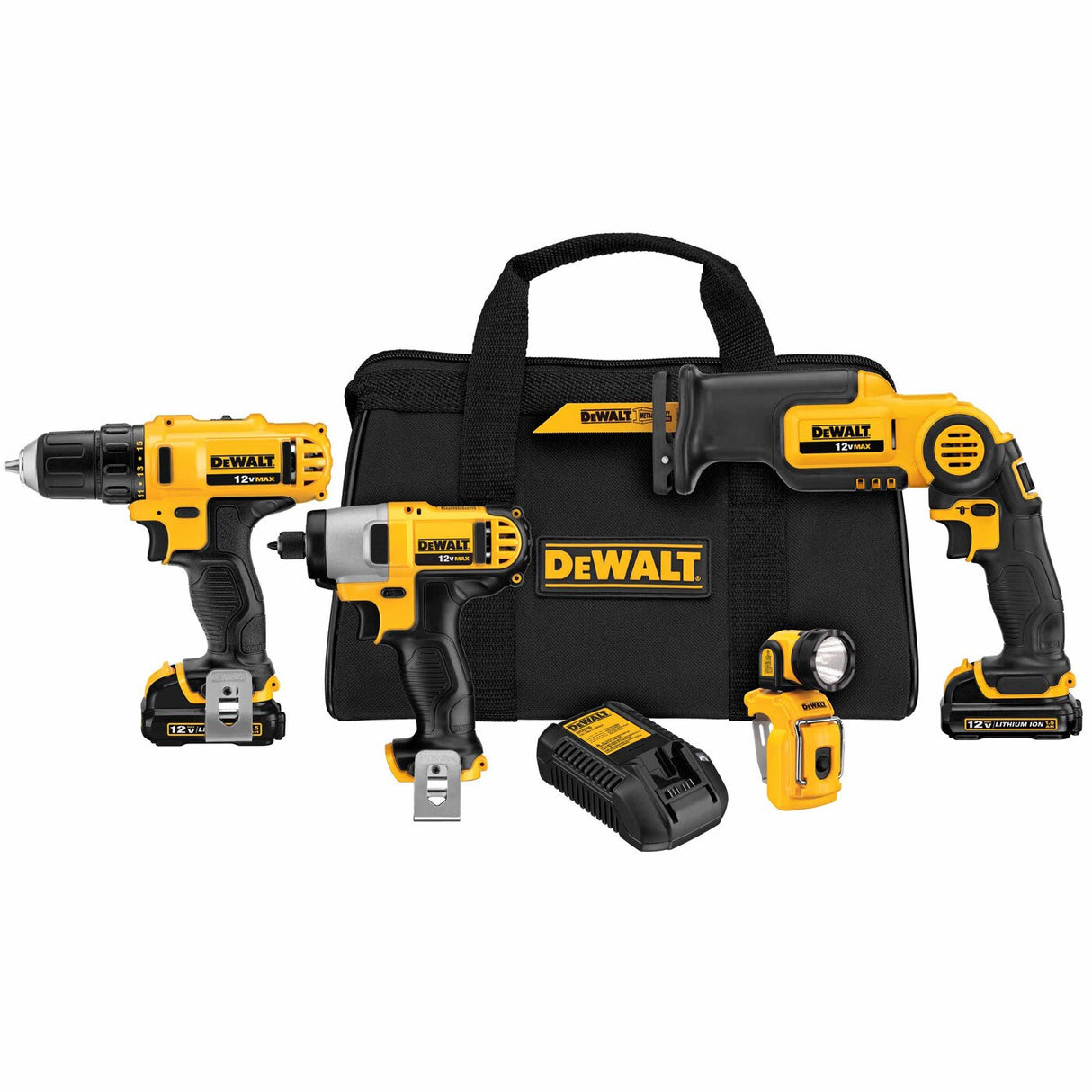 Sell your used Dewalt tools – Get cash for DeWalt DCK413S2 12V MAX Li-Ion 4-Tool Combo Kit at WeBuyTool.com