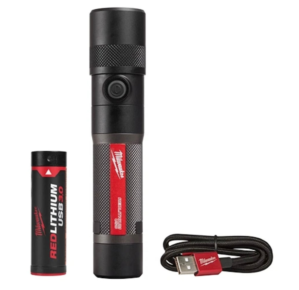 MILWAUKEE 2161-21 USB RECHARGEABLE 1100L TWIST FOCUS FLASHLIGHT