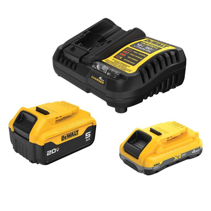 DEWALT DCB245-2C 20V MAX Starter Kit with 4.0 Ah and 5.0 Ah Batteries and Charger