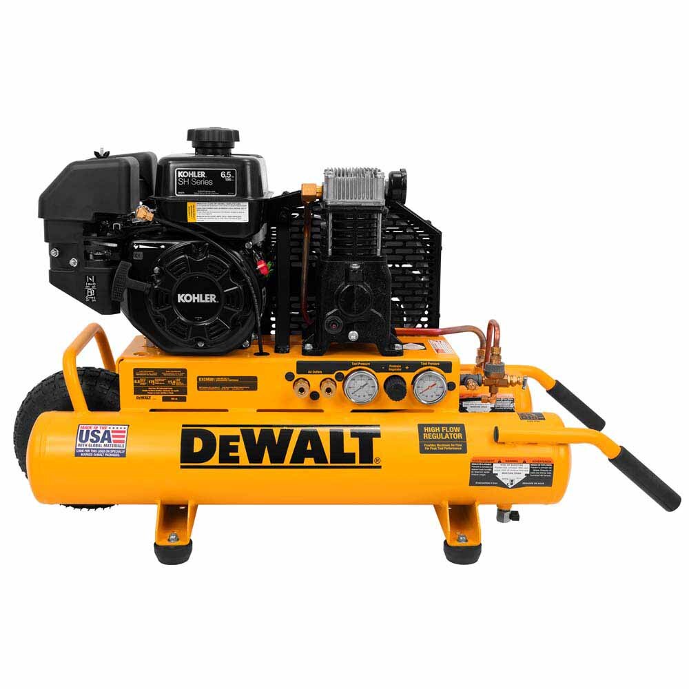 Sell your used Dewalt tools – Get cash for DeWalt DXCMTE6590811 8 Gal. 175 PSI Kohler Gas Powered Wheelbarrow Air Compressor at WeBuyTool.com