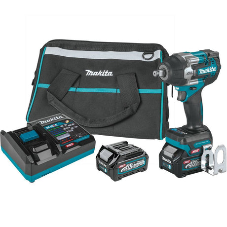 Sell your used Makita tools – Get cash for Makita GWT07D 40V max XGT Brushless Cordless 4-Speed Mid-Torque 1/2" Sq. Drive Impact Wrench Kit w/ Friction Ring Anvil, var. spd., rev., L.E.D. Light, bag (2.5Ah) at WeBuyTool.com
