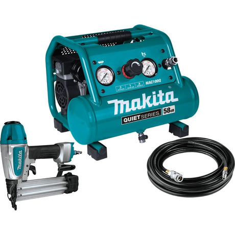 Sell your used Makita tools – Get cash for Makita MAC100QK1 Quiet Series 1/2 HP, 1 Gallon Compact, Oil-Free, Electric Air Compressor, and 18 Gauge Brad Nailer Combo Kit at WeBuyTool.com