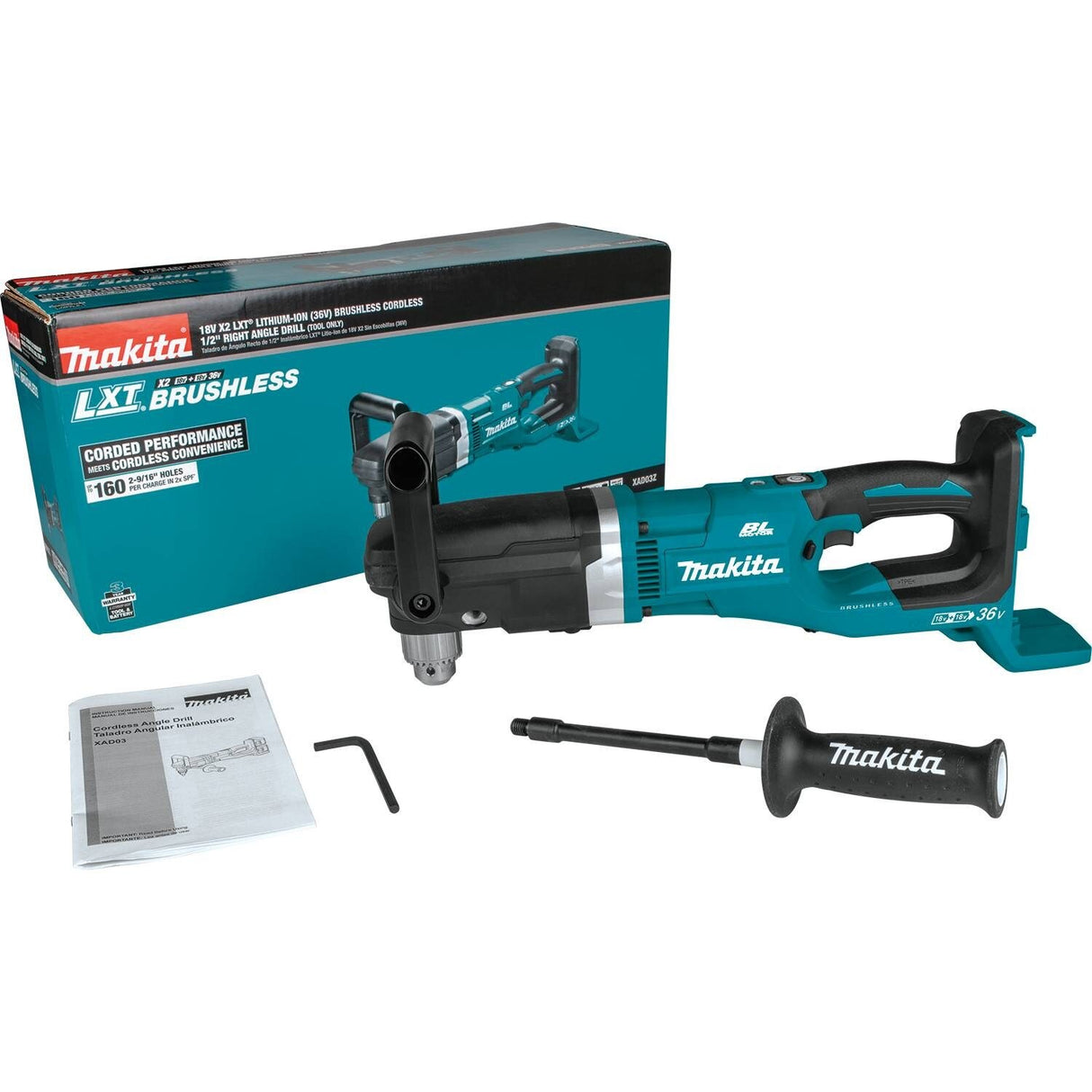 Sell your used Makita tools – Get cash for Makita XAD03Z 18V X2 LXT Lithium-Ion(36V) Brushless 1/2" Right Angle Drill at WeBuyTool.com