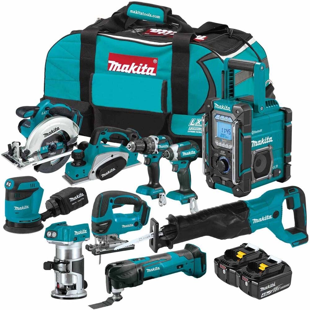 Sell your used Makita tools – Get cash for Makita XT1001SM 18V LXT Lithium-Ion Cordless 10-Pc. Woodworking Combo Kit (4.0Ah) at WeBuyTool.com