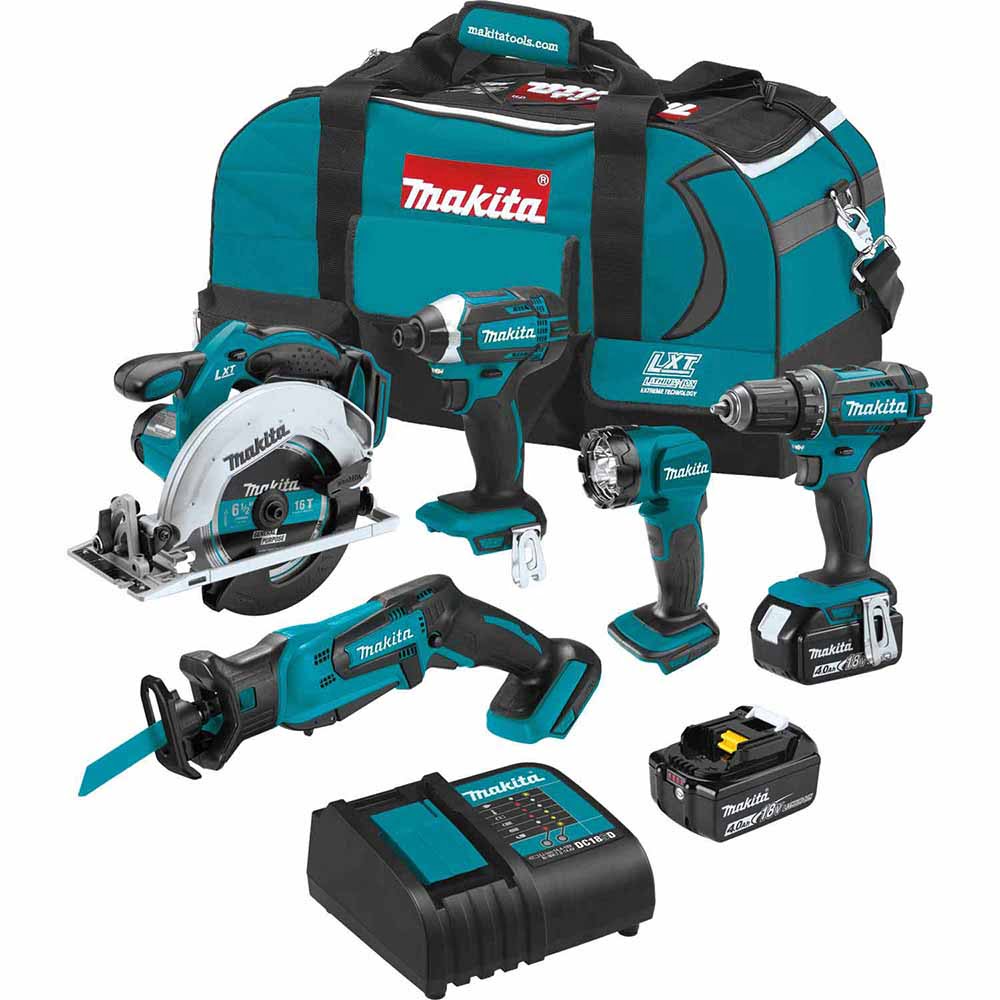 Sell your used Makita tools – Get cash for Makita XT510SM 18V LXT Cordless 5‐Pc. Combo Kit, XFD10Z, XDT11Z, XSS02Z, XRJ01Z, DML815, bag (4.0Ah) at WeBuyTool.com