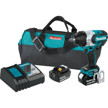 Sell your used Makita tools – Get cash for Makita XWT08T 18V LXT Li-Ion Brushless Cordless High Torque 1/2" Square Impact Wrench Kit, 5.0 Ah at WeBuyTool.com