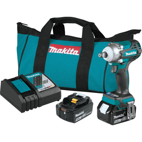 Sell your used Makita tools – Get cash for Makita XWT14T 18V LXT Lithium-Ion Brushless Cordless 4-Speed 1/2" Sq. Drive Impact Wrench Kit w/ Friction Ring Anvil, var. spd., rev., L.E.D. Light, bag (5.0Ah) at WeBuyTool.com