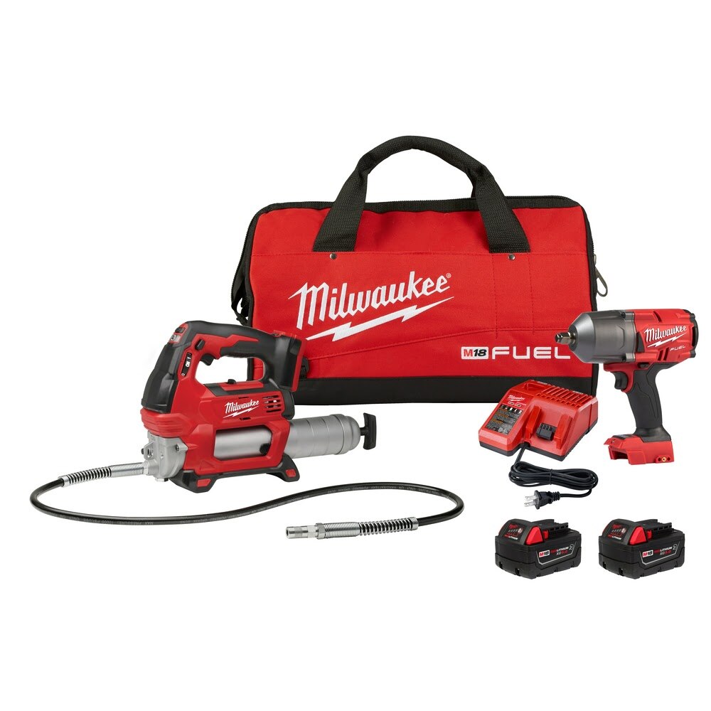 Sell your used Milwaukee tools – Get cash for Milwaukee 2767-22GR M18 FUEL HTIW w/ Grease Gun Kit at WeBuyTool.com