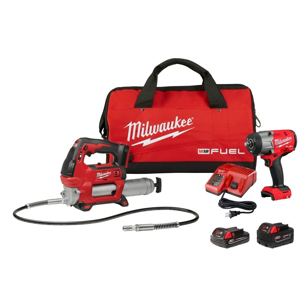 Sell your used Milwaukee tools – Get cash for Milwaukee 2967-22GG M18 FUEL 1/2" HTIW w/ Friction Ring & Grease Gun Combo Kit at WeBuyTool.com