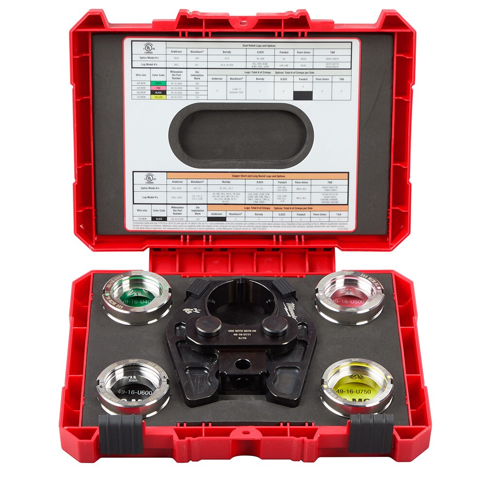 Sell your used Milwaukee tools – Get cash for Milwaukee 49-16-750A 750 MCM Cu/Al Crimping Jaw w/ 400-750 MCM Al 6T U Style Dies at WeBuyTool.com